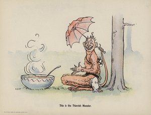 Illustration de la suite des aventures des trois bébés audacieux (lithographie couleur)