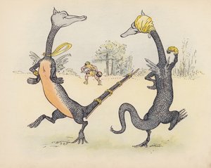Illustration pour Little Twin Dragons de S Rosamond Praeger (lithographie couleur)