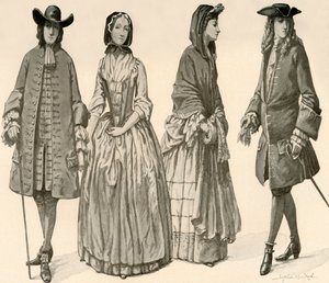 Vêtements sous les règnes de Charles II, Jacques II, Guillaume et Marie 1682-1700, 1903, 1937