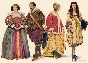 Vêtements sous les règnes de Charles Ier et II, et Jacques II