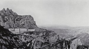 Vue générale de Montserrat (photo n/b) - Spanish Photographer
