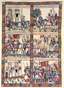 Cantiga 187, une des 420 compositions musicales racontant les miracles de la Vierge, écrite en galicien pour Alfonso X 