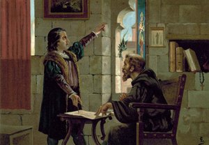 Christophe Colomb au monastère de La Rábida, années 1490
