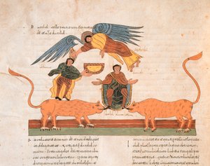 Daniel dans la fosse aux lions, de la Bible wisigothique-mozarabe de Saint Isidore, fol.325v., A.D. 960