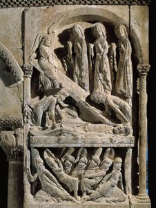 Déposition du Christ. Sculpture réalisée par le maître de Saint Dominique de Silos (12ème siècle). Relief sur pierre - Spanish School