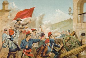 Combats entre volontaires républicains et soldats, Sarria, Barcelone, 1874