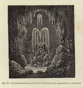 Fontaine illuminée par la lumière électrique, pour spectacles - Spanish School