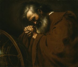 Héraclite, le philosophe pleurant, c.1630 - Spanish School