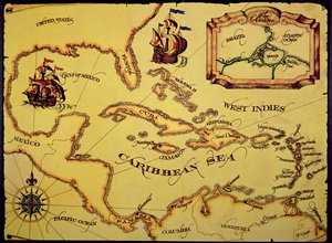 Carte de la mer des Caraïbes