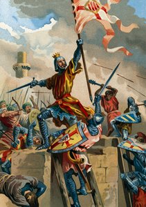 Ramon Berenguer IV, comte de Barcelone, capturant Tortosa des musulmans en 1148 - Spanish School