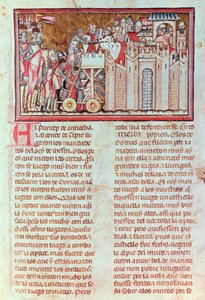 Siège et assaut de la ville de Belina, défendue par le roi Aynart, du manuscrit, 