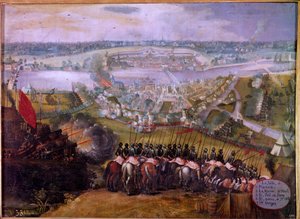 Le siège de Maestricht par les Espagnols en 1579. Gravure du XVIIe siècle. B.N. Paris