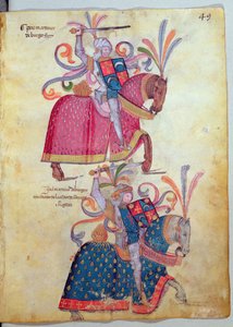 Deux cavaliers, du Libro de Los Caballeros de Santiago