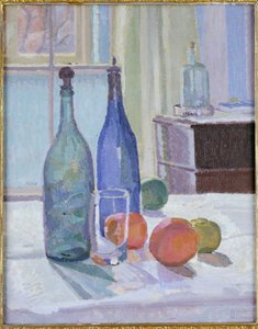 Bouteilles bleues et vertes et oranges - Spencer Frederick Gore