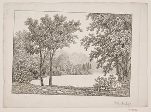 Paysage avec lac