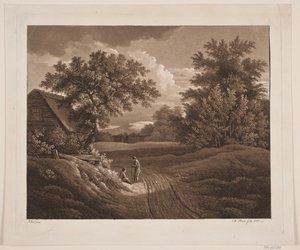 Paysage avec deux paysans conversant - Søren Henrik Petersen