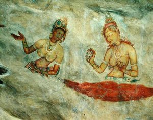 Les Dames des Nuages, de la Forteresse de Roche (détail) - Sri Lankan School