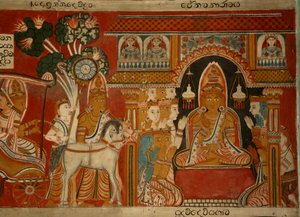 Peinture murale dans la Maison des Images du temple Subdharama, Dehiwala