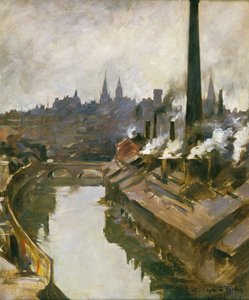 Sheffield : rivière et cheminées fumantes - Stanhope Alexander Forbes