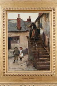 Enfants dans une rue de Newlyn - Stanhope Forbes