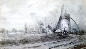 Paysage avec moulin à vent, vers 1855-1892 - Stanislas Lepine