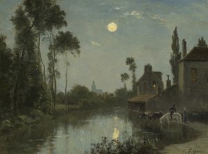 Rivière au clair de lune, vers 1866-70