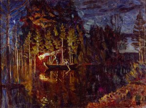 Pêche à la lance de nuit au printemps, 1916