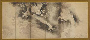 Dragons et nuages, période Momoyama ou Edo, 1590-1640