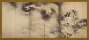 Dragons et nuages, période Momoyama ou Edo, 1590-1640