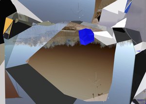 Cube bleu fragmenté