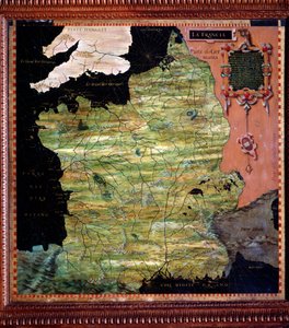 Carte de la France réalisée par Stefano Bonsignori (? -1589) cosmographe et peintre italien. Vers 1581. Florence, Palazzo Vecchio, Sala del Mappamondo