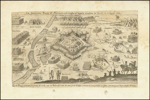 La célèbre place de Neuhausel aux frontières de la Hongrie assiégée par les Turcs le 13 août 1663