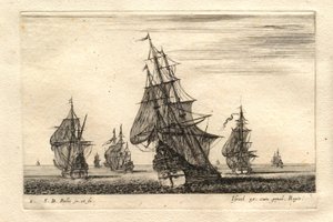 Un bateau toutes voiles dehors entouré d