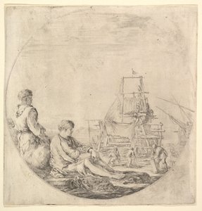 Un marin noir debout à gauche, de profil à droite, un marin blanc assis..., vers 1658-63