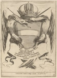 Armes avec une dédicace au Grand-Duc Ferdinand II - Stefano della Bella