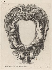 Cartouche avec deux nymphes métamorphosées en arbres - Stefano della Bella
