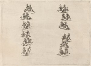 Cavaliers combattant en deux colonnes, 1652 - Stefano della Bella