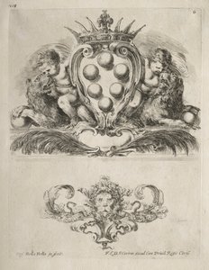 Collection de divers caprices et nouveaux dessins de cartouches et ornements : No. 6