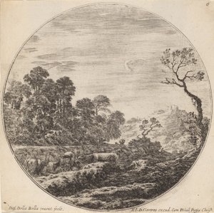 Vaches paissant dans une vallée, 1646 - Stefano della Bella