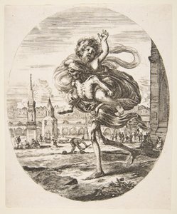 La mort portant un enfant, des Cinq Morts - Stefano della Bella