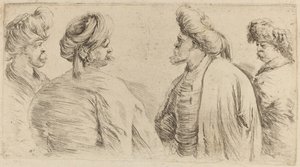 Quatre Turcs portant des turbans