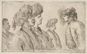Quatre Turcs et un homme noir - Stefano della Bella