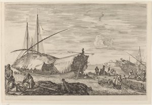 Galère avec pont couvert de voiles, probablement vers 1654-1655