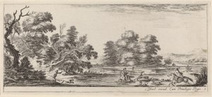 Paysage avec chasse au cerf, avant ou en 1647 - Stefano della Bella