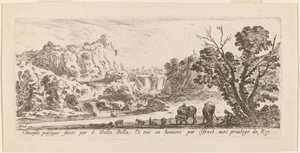 Paysage avec cascade - Stefano della Bella