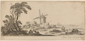 Paysage avec moulin à vent - Stefano della Bella