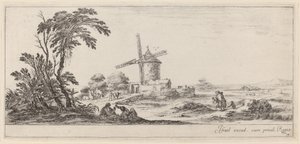 Paysage avec moulin à vent, avant ou en 1647 - Stefano della Bella