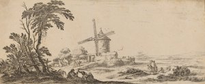Paysage avec moulin à vent - Stefano della Bella