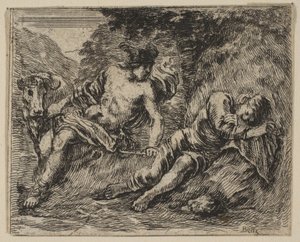 Mercure et Argus, du Jeu de la Mythologie, 1644 - Stefano della Bella