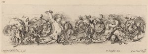 Frise ornementale avec enfants et chiens - Stefano della Bella